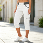 👖50% OFF NOW ! ✨Women's High-Waist Cargo Capri Pants with Pockets