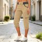 👖50% OFF NOW ! ✨Women's High-Waist Cargo Capri Pants with Pockets