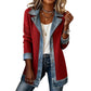 🏆LAST DAY-50% OFF🔥Women’s Elegant Denim Spliced Ribbed Knit Coat