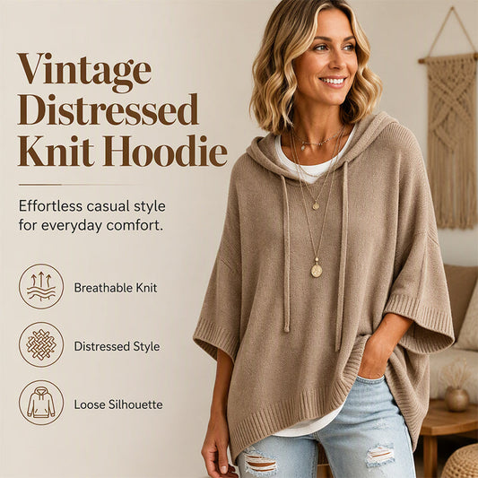 2026 NEW🔥49% OFF👚 Oversized Knit Hoodie with Drawstring