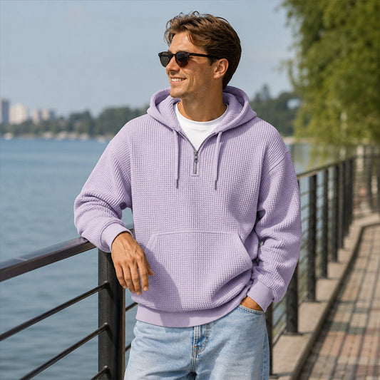 🔥50% OFF💫Men's Knit Quarter-Zip Hoodie Sweatshirt | Easy Layering & Everyday Comfort