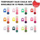 ❤️‍🔥Early Christmas Sale-50% OFF🎁Temporary Hair Chalk – 12 Wash-Out Colours 🌈 | No Bleach, No Stain | UK-Family Approved ✅