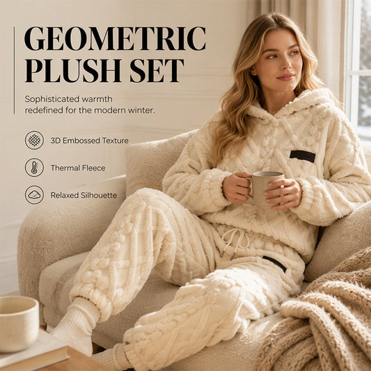 ✨Embossed Geometric Plush Set – Timeless Comfort & Effortless Style For Every Occasion