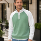 🩵60% OFF🩵Men's Waffle-Knit Quarter-Zip T-Shirt