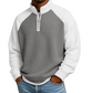 🩵60% OFF🩵Men's Waffle-Knit Quarter-Zip T-Shirt