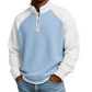 🩵60% OFF🩵Men's Waffle-Knit Quarter-Zip T-Shirt