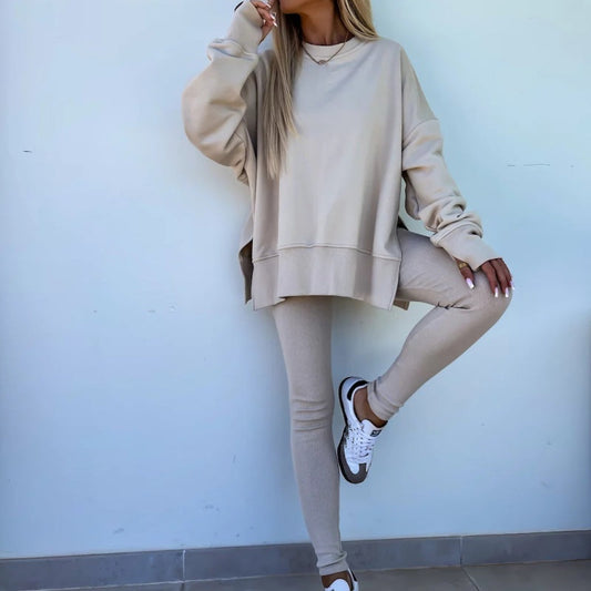🔥LAST DAY-50% OFF🌺Women's Long Sleeve Printed Sweatshirt and Leggings 2-piece Set