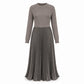 🌸LAST DAY-50% OFF!!💃Effortless Elegance | Women's Pleated Round-Neck Maxi Dress