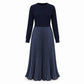 🌸LAST DAY-50% OFF!!💃Effortless Elegance | Women's Pleated Round-Neck Maxi Dress