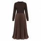 🌸LAST DAY-50% OFF!!💃Effortless Elegance | Women's Pleated Round-Neck Maxi Dress