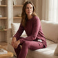 Women's Split Long Sleeve Top & Pants Set