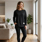 Women's Split Long Sleeve Top & Pants Set
