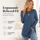 ✨Best Seller-50% OFF💐Women's Casual Crewneck Long Sleeve Top With Thumb Holes and Curved Hem