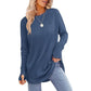 ✨Best Seller-50% OFF💐Women's Casual Crewneck Long Sleeve Top With Thumb Holes and Curved Hem