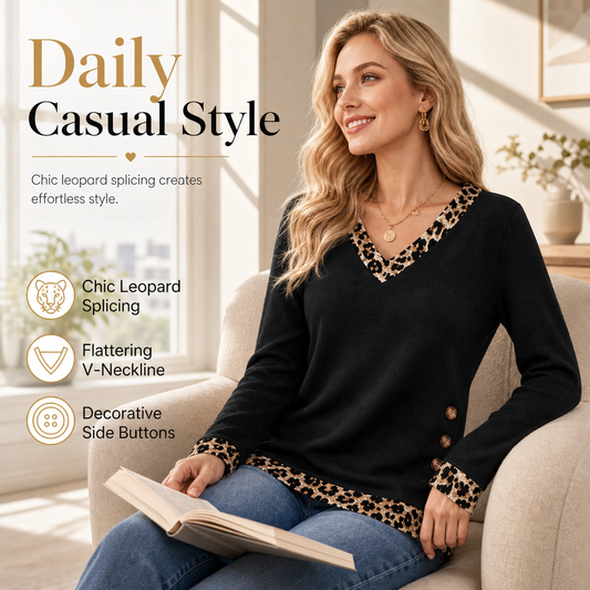 Women's V-Neck Long Sleeve Knit Top
