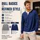 ⏳LAST DAY SALE 50% OFF✨🍂Men's Waffle Knit Fake Two-Piece Henley Top