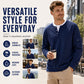 ⏳LAST DAY SALE 50% OFF✨🍂Men's Waffle Knit Fake Two-Piece Henley Top