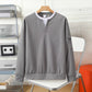 ⏳LAST DAY SALE 50% OFF✨🍂Men's Waffle Knit Fake Two-Piece Henley Top