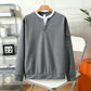 ⏳LAST DAY SALE 50% OFF✨🍂Men's Waffle Knit Fake Two-Piece Henley Top