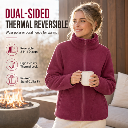🌟Winter Sale-60% OFF💥Unisex Reversible Warm Zip-Up Stand Collar Jacket