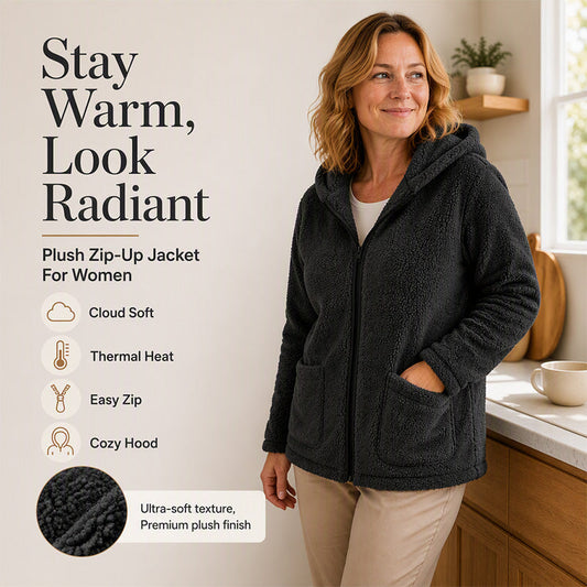 ⏳🍂LAST DAY SALE 60% OFF !!📢Women's Casual Plush Hooded Jacket