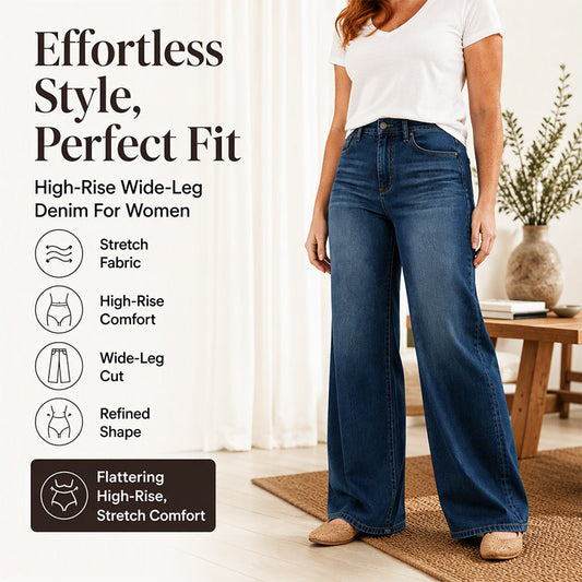 Comfortable All Day, Flattering Every Day | High-Rise Wide-Leg Stretch Jeans