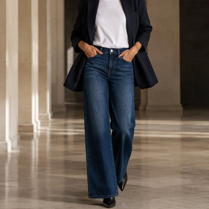 Comfortable All Day, Flattering Every Day | High-Rise Wide-Leg Stretch Jeans