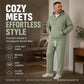 Men's Casual Half-Zip Hoodie & Wide-Leg Pants Set