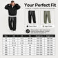 Men's Casual Half-Zip Hoodie & Wide-Leg Pants Set