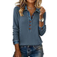 🔥Hot Sale-50% OFF🩵Women's Denim Collar Long Sleeve Patchwork Knit Top