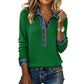 🔥Hot Sale-50% OFF🩵Women's Denim Collar Long Sleeve Patchwork Knit Top