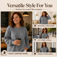 💖New Arrival-50% OFF💖Women's Waffle Knit Loose‑Fit Sweatshirt