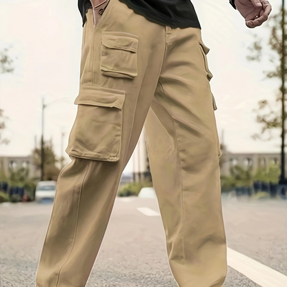 Men's Multi-Pocket Straight-Leg Cargo Pants