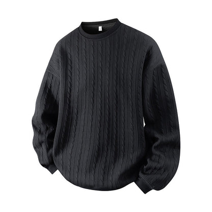 🧶 Men's Cable Knit Crewneck Sweatshirt ✨ – 50% OFF | Relaxed Fit & 30-Day Money-Back Guarantee