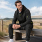 Men's Warm Half-Zip Hoodie & Cargo Pants Set