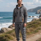 Men's Warm Half-Zip Hoodie & Cargo Pants Set
