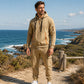 Men's Warm Half-Zip Hoodie & Cargo Pants Set