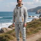 Men's Warm Half-Zip Hoodie & Cargo Pants Set