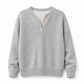 🌸Hot Sale 50% OFF💖Casual Mock Two Piece V Neck Knit Sweater with Button Details