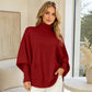 🔥Hot Sale-50% OFF💛Women's Turtleneck Batwing Sleeve Knit Sweater