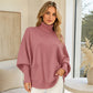 🔥Hot Sale-50% OFF💛Women's Turtleneck Batwing Sleeve Knit Sweater