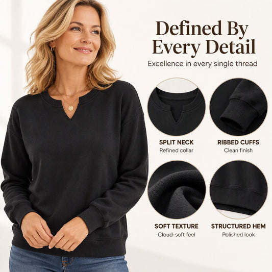💖50% off!💖 Women's Casual Split V-Neck Sweatshirt
