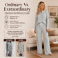 Women's Ribbed Henley Top & Wide-Leg Pants Set