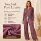 Women's Ribbed Henley Top & Wide-Leg Pants Set