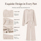 Women's Ribbed Henley Top & Wide-Leg Pants Set