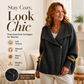 Women's Chic Asymmetrical Zip Up Sweater Jacket