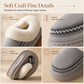 Womens Warm Thickened Slippers Non Slip Indoor Home House Shoes with Lace Trim