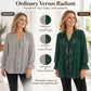 Women's V-Neck Sequin Spliced Chiffon Top