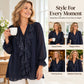 Women's V-Neck Sequin Spliced Chiffon Top