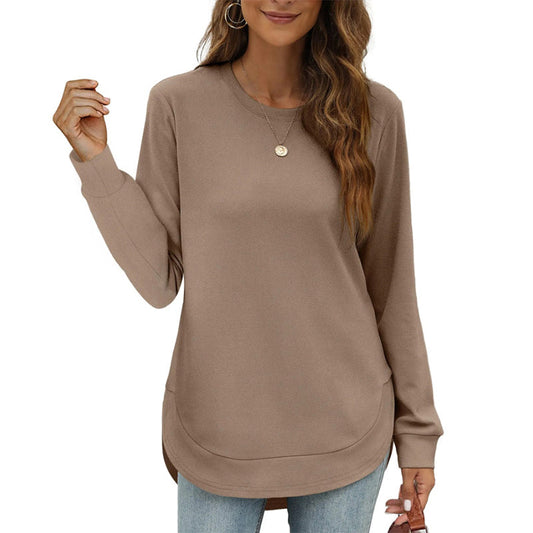 🔥🔥BLACK FRIDAY EARLY ACCESS 🖤✨ 50% OFF | Women's Crewneck High-Low Hem Long Sleeve Tunic Top, Casual Loose Layering Shirt ✨